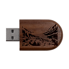 Forest Landscape Nature Trees Wood Oval Usb Flash Drive by Salmanaz77