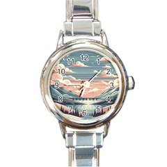 Artwork Painting Sculpture Nature Round Italian Charm Watch