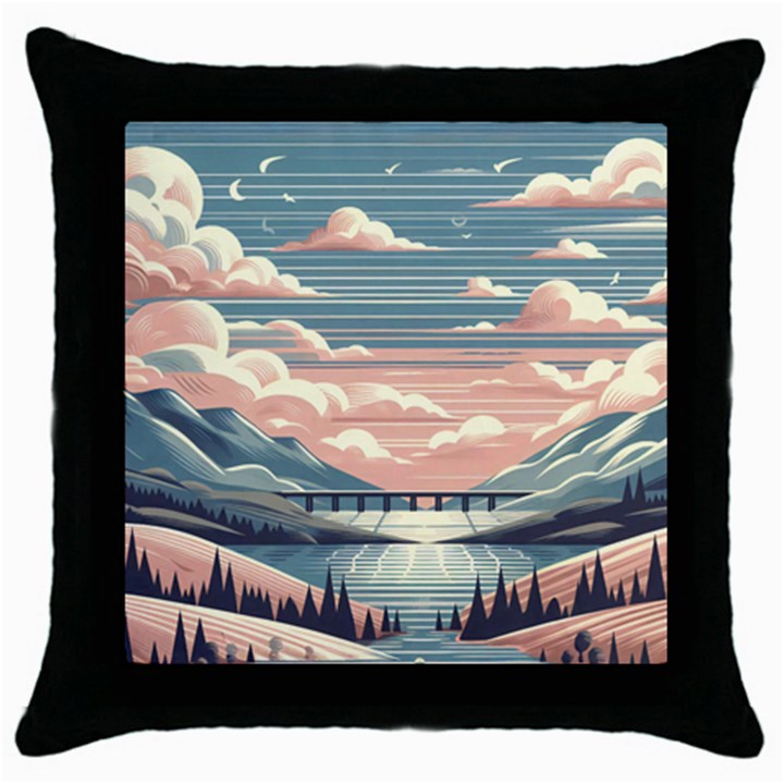 Artwork Painting Sculpture Nature Throw Pillow Case (Black)