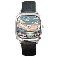 Artwork Painting Sculpture Nature Square Metal Watch by Salmanaz77