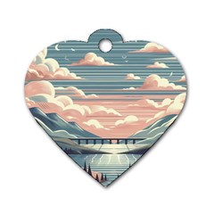 Artwork Painting Sculpture Nature Dog Tag Heart (one Side) by Salmanaz77