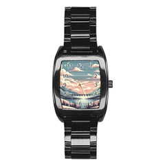 Artwork Painting Sculpture Nature Stainless Steel Barrel Watch by Salmanaz77