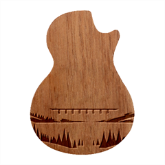 Artwork Painting Sculpture Nature Guitar Shape Wood Guitar Pick Holder Case And Picks Set by Salmanaz77