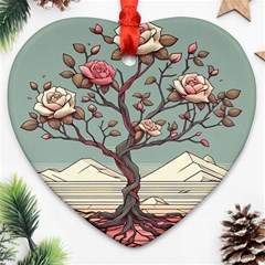 Roses Flowers Bloom Nature Blossom Ornament (heart)