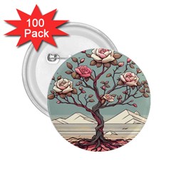 Roses Flowers Bloom Nature Blossom 2 25  Buttons (100 Pack)  by Salmanaz77