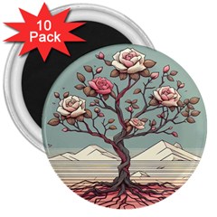 Roses Flowers Bloom Nature Blossom 3  Magnets (10 Pack)  by Salmanaz77