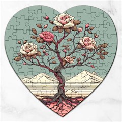 Roses Flowers Bloom Nature Blossom Jigsaw Puzzle (heart) by Salmanaz77