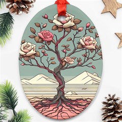 Roses Flowers Bloom Nature Blossom Oval Ornament (two Sides)