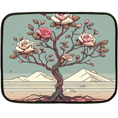 Roses Flowers Bloom Nature Blossom Two Sides Fleece Blanket (mini)