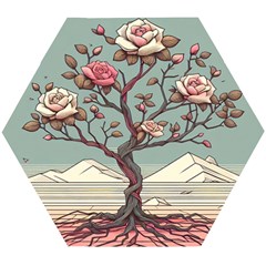 Roses Flowers Bloom Nature Blossom Wooden Puzzle Hexagon