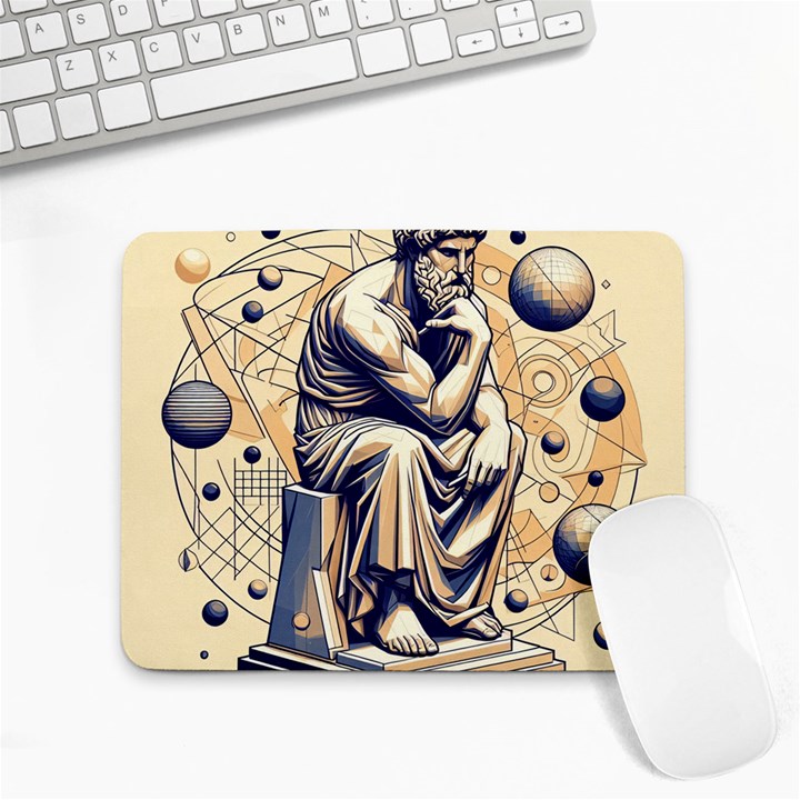 Thinker Sculpture Design Geometric Small Mousepad