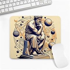 Thinker Sculpture Design Geometric Large Mousepad by Salmanaz77