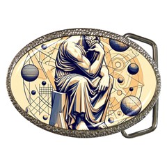 Thinker Sculpture Design Geometric Belt Buckles by Salmanaz77