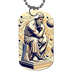 Thinker Sculpture Design Geometric Dog Tag (two Sides) by Salmanaz77