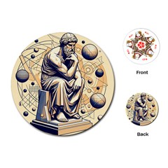 Thinker Sculpture Design Geometric Playing Cards Single Design (round)