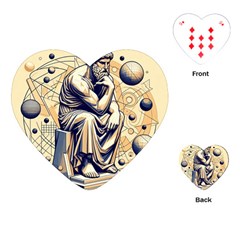 Thinker Sculpture Design Geometric Playing Cards Single Design (heart) by Salmanaz77