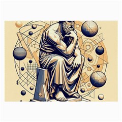 Thinker Sculpture Design Geometric Large Glasses Cloth by Salmanaz77