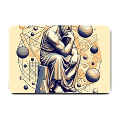 Thinker Sculpture Design Geometric Small Doormat by Salmanaz77