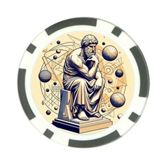 Thinker Sculpture Design Geometric Poker Chip Card Guard