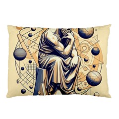 Thinker Sculpture Design Geometric Pillow Case