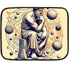 Thinker Sculpture Design Geometric Fleece Blanket (mini) by Salmanaz77