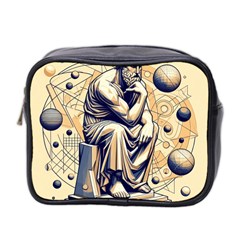 Thinker Sculpture Design Geometric Mini Toiletries Bag (two Sides)