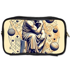 Thinker Sculpture Design Geometric Toiletries Bag (two Sides)