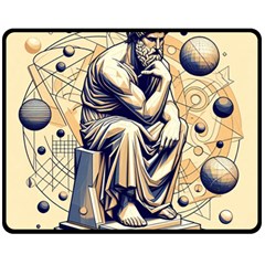 Thinker Sculpture Design Geometric Fleece Blanket (medium) by Salmanaz77