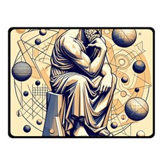 Thinker Sculpture Design Geometric Fleece Blanket (small) by Salmanaz77