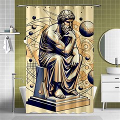 Thinker Sculpture Design Geometric Shower Curtain 48  X 72  (small)  by Salmanaz77