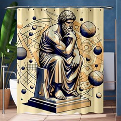 Thinker Sculpture Design Geometric Shower Curtain 60  X 72  (medium) 