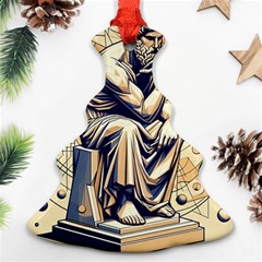 Thinker Sculpture Design Geometric Christmas Tree Ornament (two Sides) by Salmanaz77