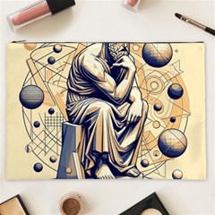 Thinker Sculpture Design Geometric Cosmetic Bag (xxl) by Salmanaz77