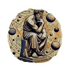 Thinker Sculpture Design Geometric Standard 15  Premium Round Cushions by Salmanaz77