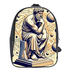 Thinker Sculpture Design Geometric School Bag (xl)