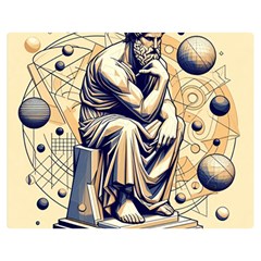 Thinker Sculpture Design Geometric Two Sides Premium Plush Fleece Blanket (teen Size) by Salmanaz77