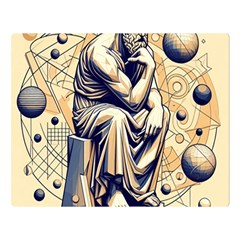 Thinker Sculpture Design Geometric Two Sides Premium Plush Fleece Blanket (large) by Salmanaz77