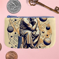 Thinker Sculpture Design Geometric Large Coin Purse