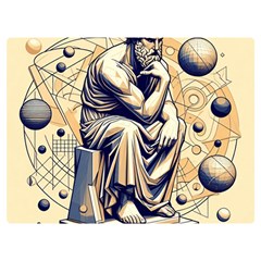 Thinker Sculpture Design Geometric Premium Plush Fleece Blanket (extra Small) by Salmanaz77