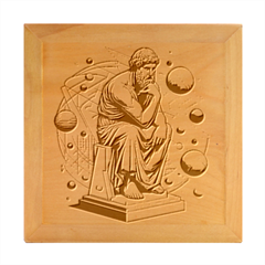 Thinker Sculpture Design Geometric Wood Photo Frame Cube by Salmanaz77