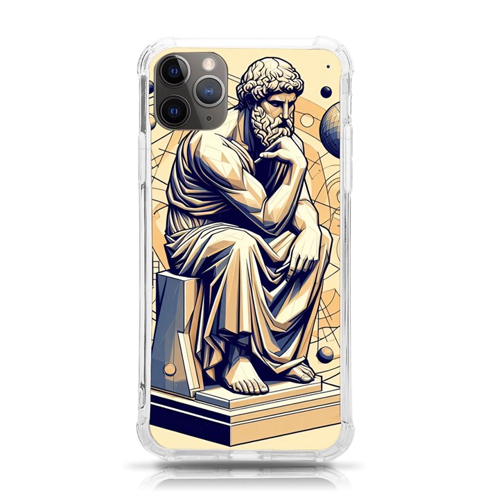 Thinker Sculpture Design Geometric iPhone 11 Pro Max 6.5 Inch TPU UV Print Case