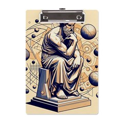 Thinker Sculpture Design Geometric A5 Acrylic Clipboard by Salmanaz77