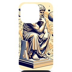 Thinker Sculpture Design Geometric Iphone 14 Pro Black Uv Print Pc Hardshell Case by Salmanaz77