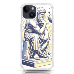 Thinker Sculpture Design Geometric Iphone 14 Tpu Uv Print Case by Salmanaz77