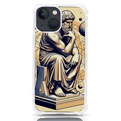 Thinker Sculpture Design Geometric Iphone 13 Mini Tpu Uv Print Case by Salmanaz77