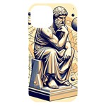 Thinker Sculpture Design Geometric iPhone 15 Plus Black UV Print PC Hardshell Case Front