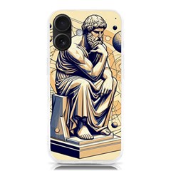 Thinker Sculpture Design Geometric Iphone 16 Tpu Uv Print Case by Salmanaz77