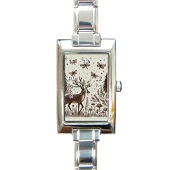 Artwork Graffiti Painting Creative Rectangle Italian Charm Watch