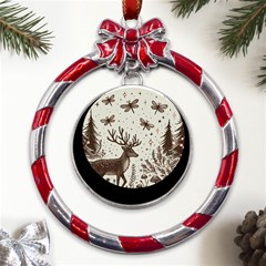 Artwork Graffiti Painting Creative Metal Red Ribbon Round Ornament