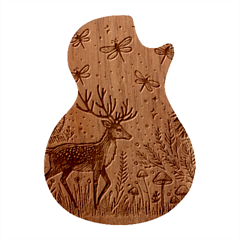 Artwork Graffiti Painting Creative Guitar Shape Wood Guitar Pick Holder Case And Picks Set by Salmanaz77